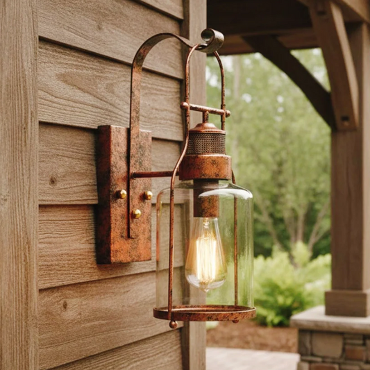 Carson Industrial Metal Glass Jar Wall Sconce