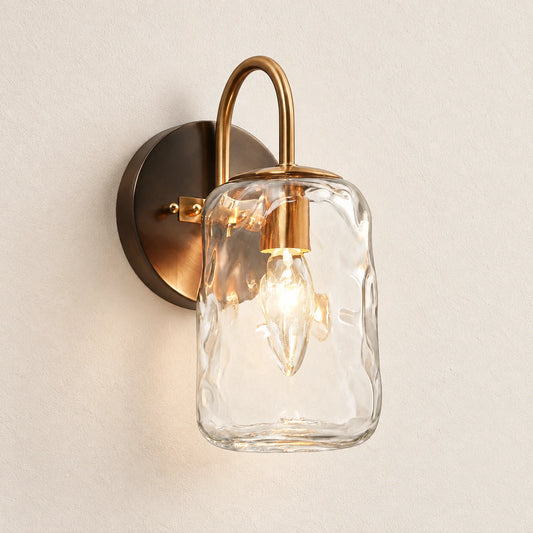 Caspian Modern Hammered Glass Wall Sconce