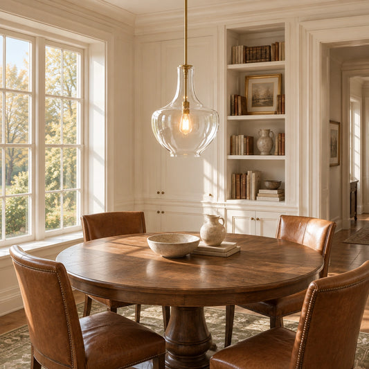 Cedra Modern Farmhouse Bell Glass Adjustable Single Pendant Light