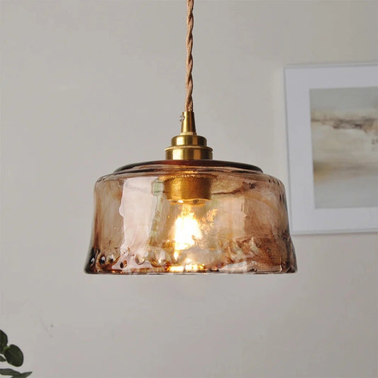 Cherie Vintage Drum Cloud Glass Pendant Light