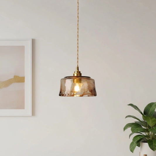 Cherie Vintage Drum Cloud Glass Pendant Light