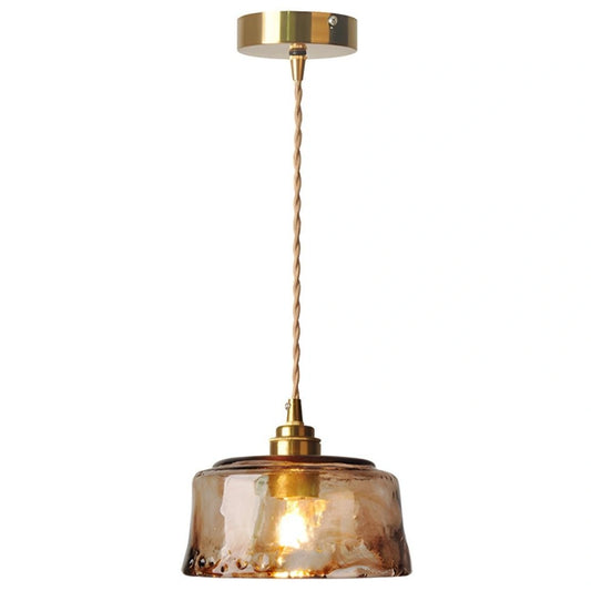 Cherie Vintage Drum Cloud Glass Pendant Light