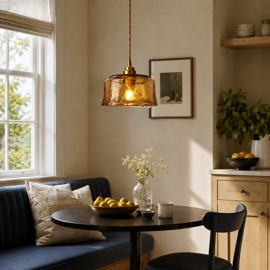 Cherie Vintage Drum Cloud Glass Pendant Light