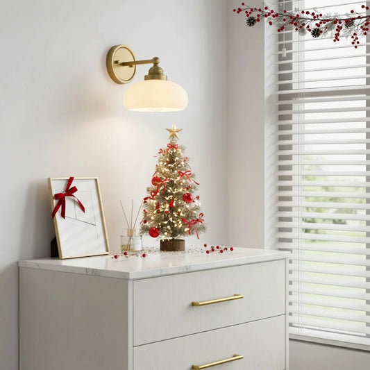 Geryon Vintage Industrial Milk White Glass Wall Sconce