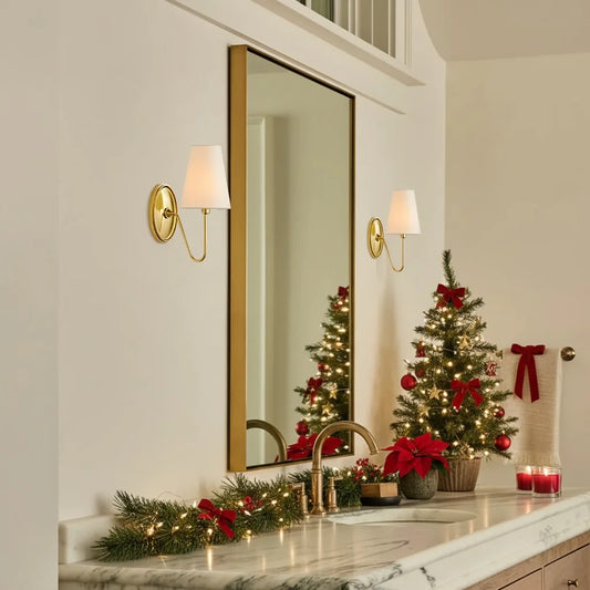 Retro Metal Linen Shade Wall Sconce