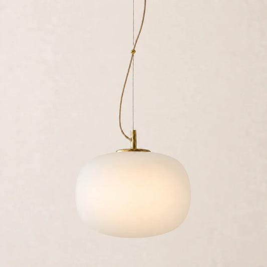 Chronus Minimalist Rounded Rectangle Milk Glass Pendant Light