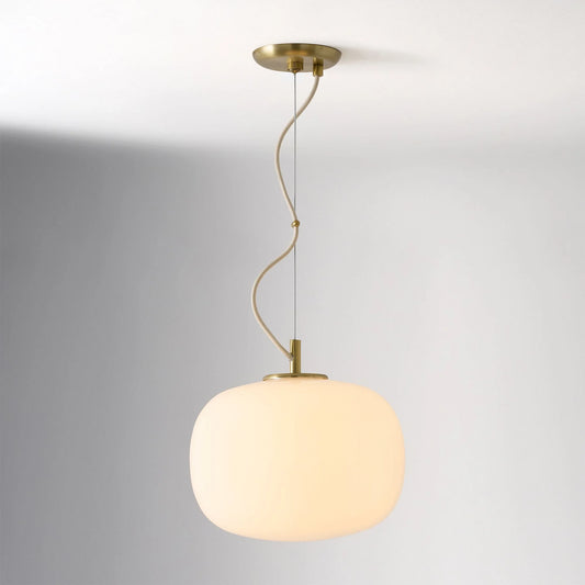 Chronus Minimalist Rounded Rectangle Milk Glass Pendant Light