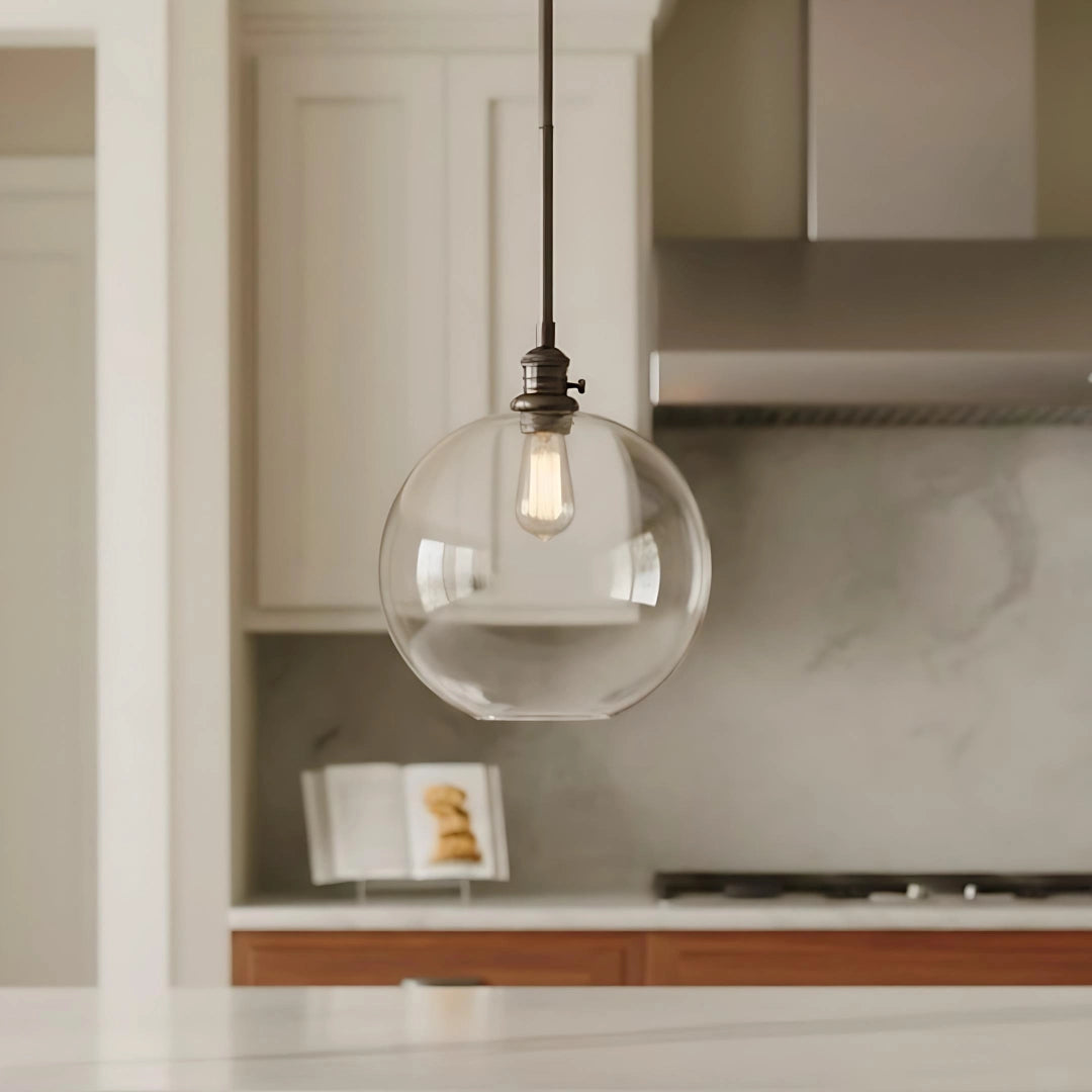 Claire Modern Clear Glass Globe Pendant Light | LuciaLiving – Lucia Living