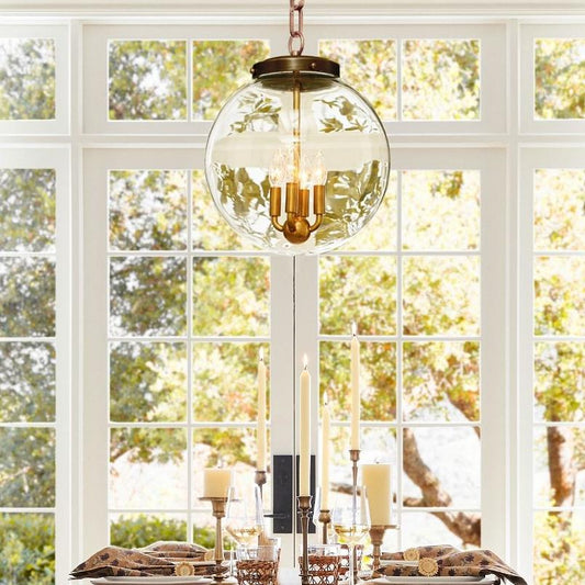 Juna Industrial Clear Glass Globe Pendant Light