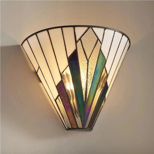 Cortan Modern Tiffany Glass Art Deco Wall Sconce