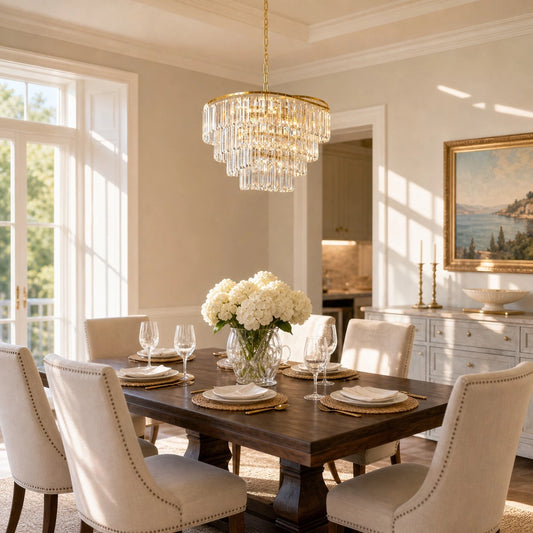 Corvin Modern Luxury Crystal Metal Round Chandelier