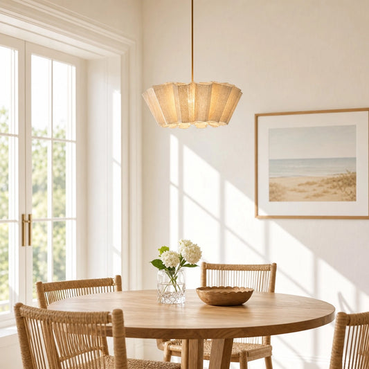 Orlven Modern Nordic Pleated Fabric Pendant Light