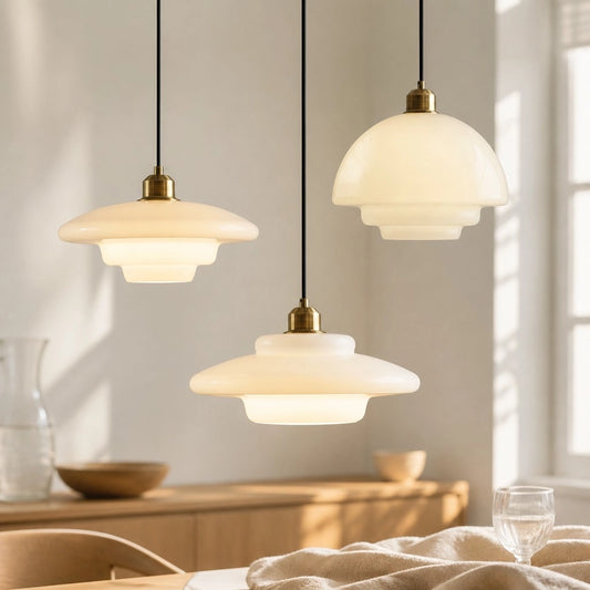 Daphne Modern Minimalist Milk Glass Pendant Light