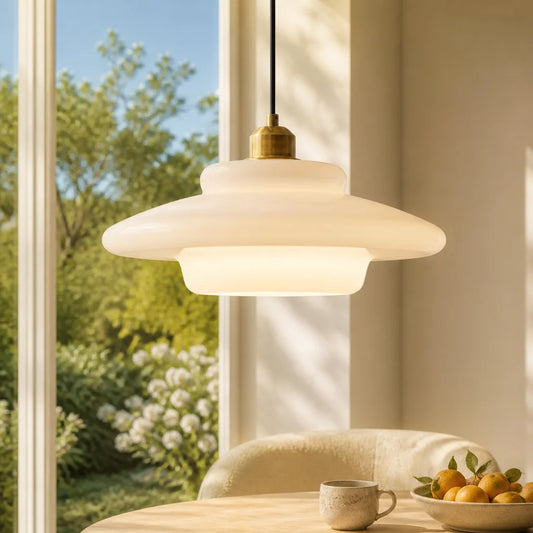 Daphne Modern Minimalist Milk Glass Pendant Light