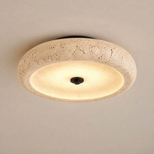 Demelza Wabi Sabi Travertine LED Flush Mount Ceiling Light