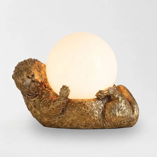 Dottie Vintage Playful Otter Glass Ball Table Light