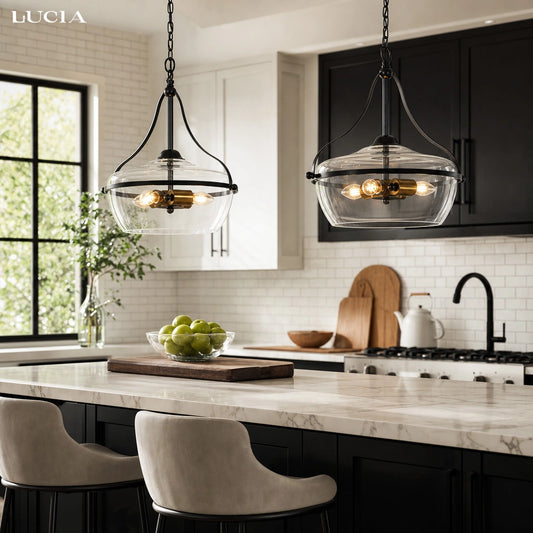 Eira Mid-Century Modern 3-Light Bowl Glass Pendant Light