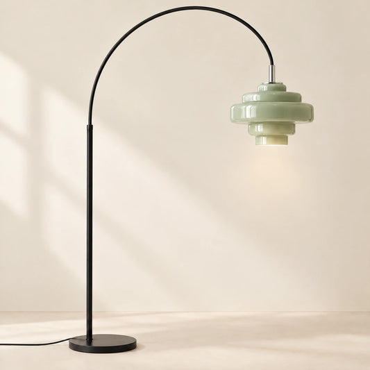 Elissa Modern Tiered Glass Floor Lamp