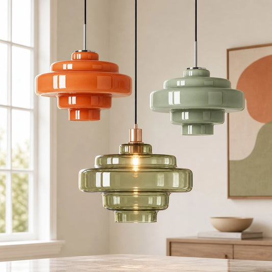 Elissa Modern Gloosy Tiered Glass Pendant Light
