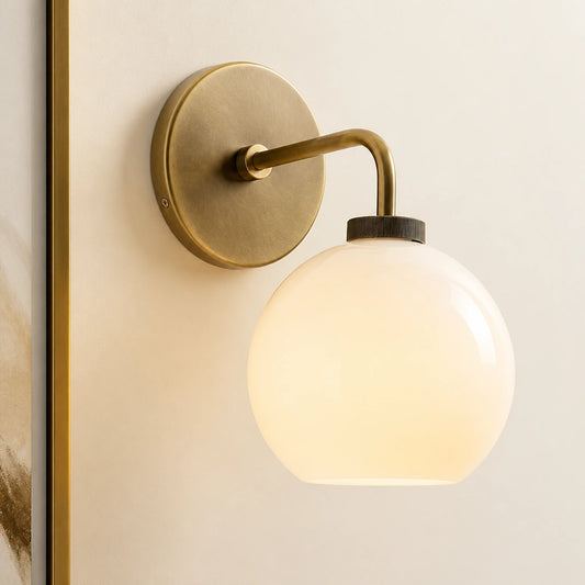 Elodie Modern Milk Glass Globe Wall Sconce