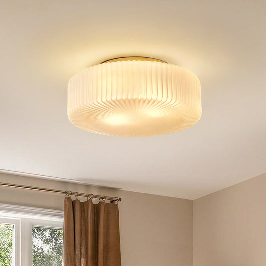 Elowen Modern Opaline Ribbed Glass Ceiling Lamp