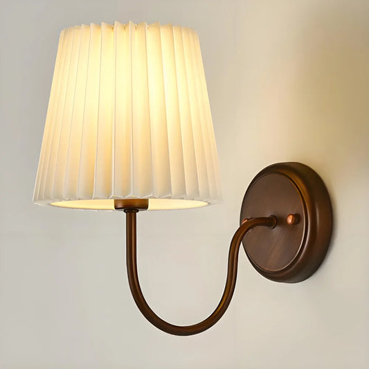 Theodore Retro Pleated Fabric Iron Wall Sconce
