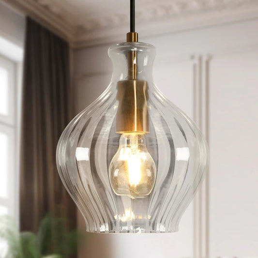 Evren Mid-century Modern Brass Pendant Light