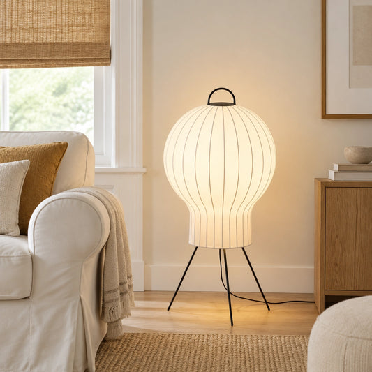 Ezra Wabi-Sabi Silk Tripod Floor Lamp