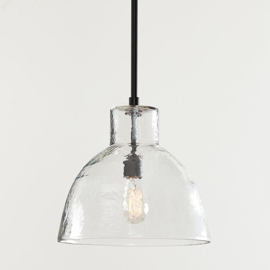 Ondine Farmhouse Hammered Glass Pendant Light