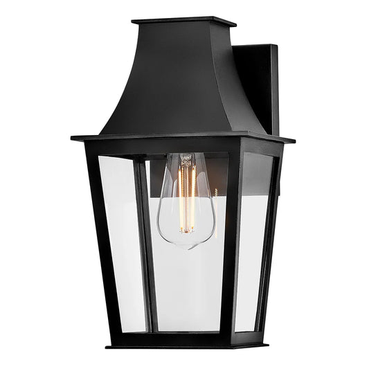 Flynn Modern Industrial Cage Glass Outdoor Wall Sconce