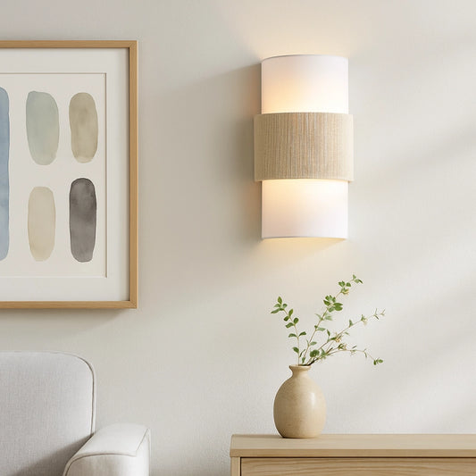 Freya Nordic Minimalist Linen Cylindrical Wall Light