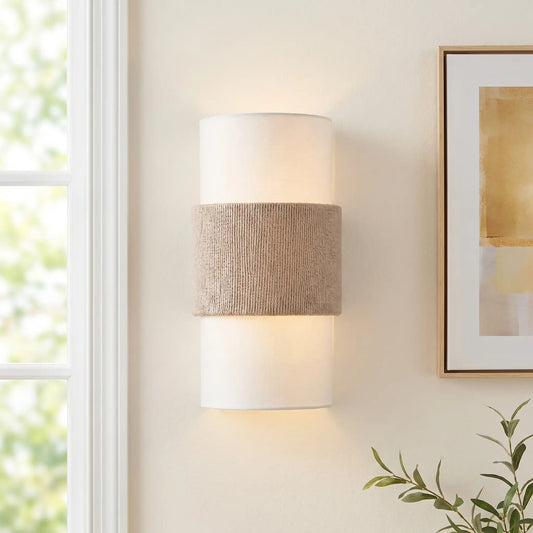 Freya Nordic Minimalist Leinen Zylindrische Wandleuchte
