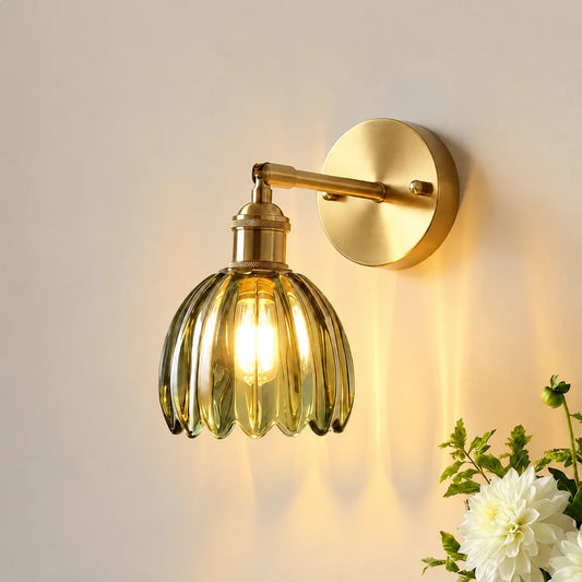 Gannon Vintage Lotus glazen wandlamp