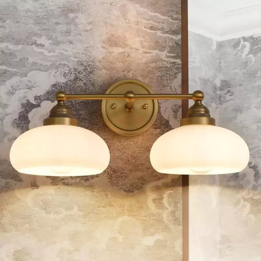 Geryon Vintage Industrial Milk White Glass Wall Sconce