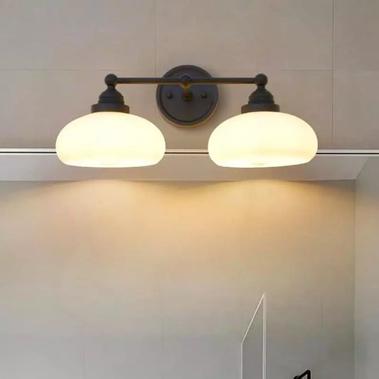 Geryon Vintage Industrial Milk White Glass Wall Sconce