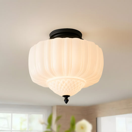 Giada Modern Milk Glass Flush Mount Ceiling Light