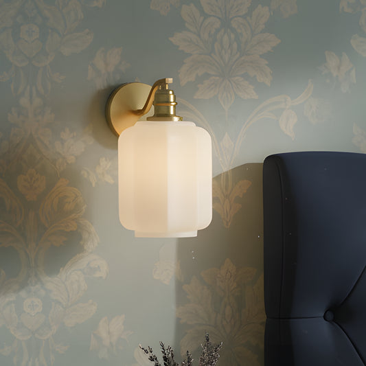 Glauce Modern Lantern Glass Brass Wall Sconce