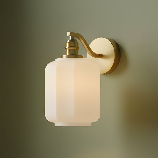 Glauce Modern Lantern Glass Brass Wall Sconce