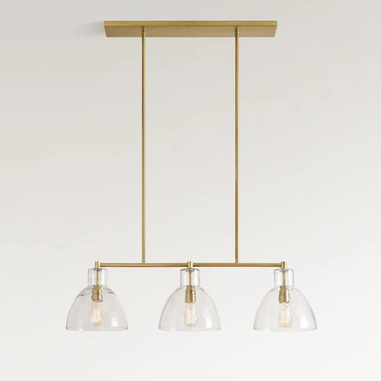 Gravyn Modern Minimalist 3-Light Linear Glass Pendant Lamp