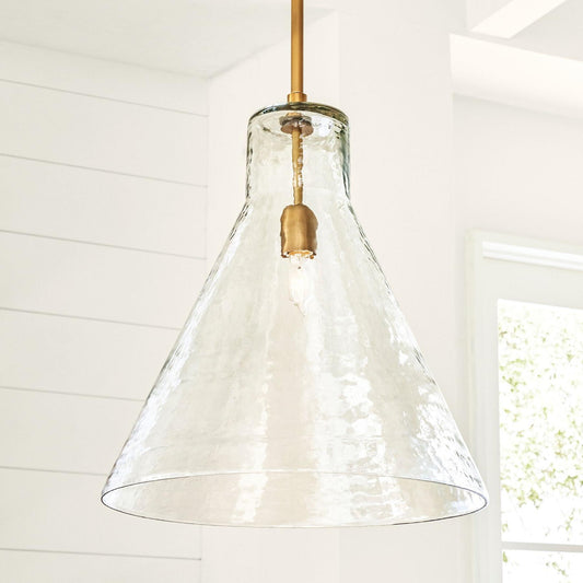 Ursa Hammered Glass Cone Pendant Light