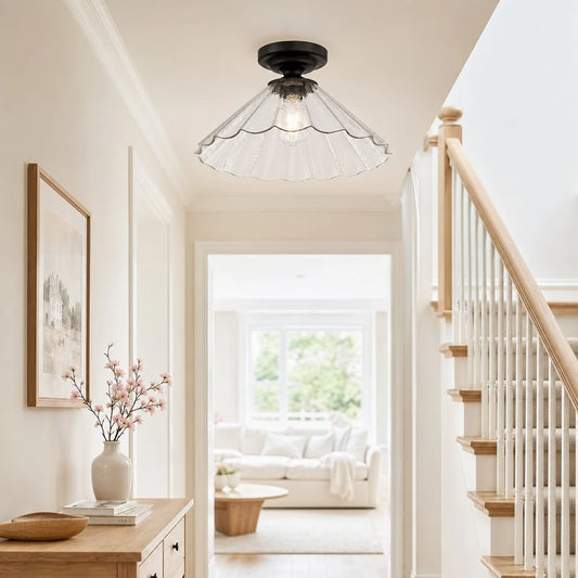 Haven Modern Water Glass Cone Ceiling Light