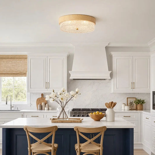 Hestia Luxury Water Ripple Glass Round Ceiling Light