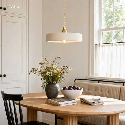 Iris Minimalist Handcrafted Disc Cement Pendant Light