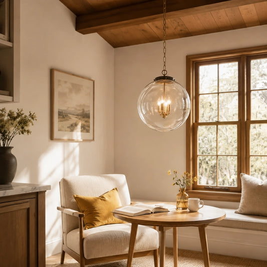 Juna Industrial Clear Glass Globe Pendant Light