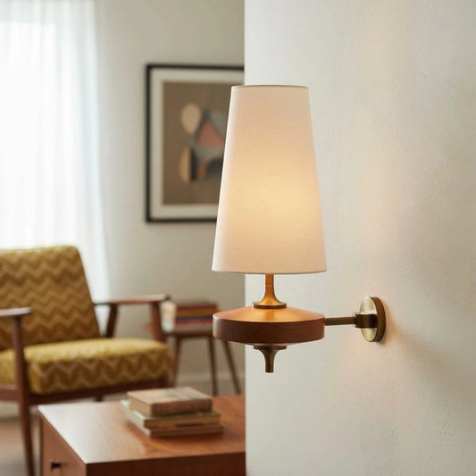 Kaelen Vintage Fabric Tapered Accent Wall Sconce