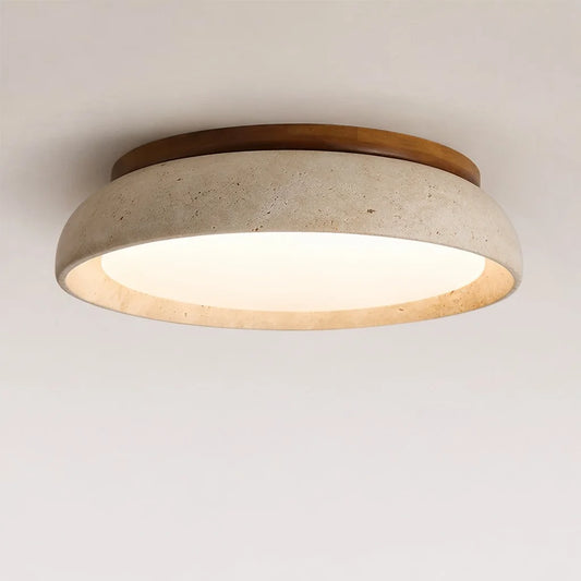Kairi Scandinavian Travertine Round Ceiling Light