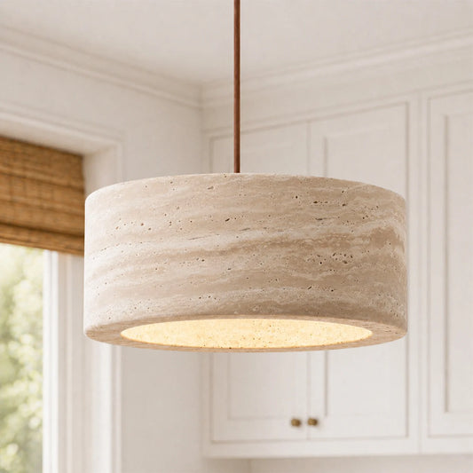 Kairi Natural Travertine Vintage Cream Pendant Light