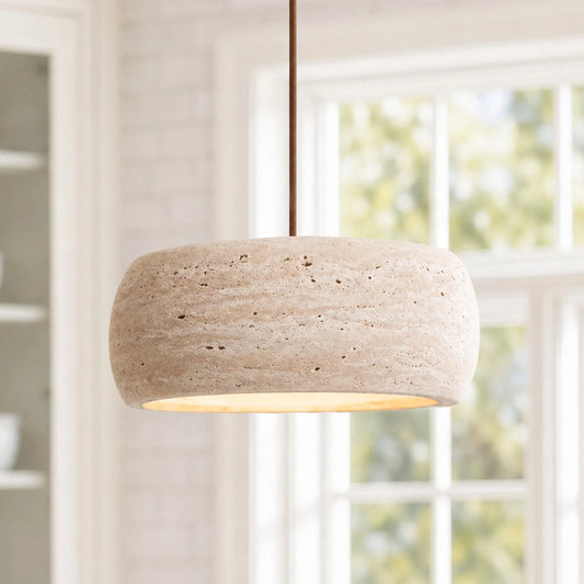 Kairi Natural Travertine Vintage Cream Pendant Light