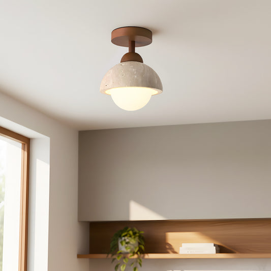 Kairi Wabi Sabi Travertine Ceiling Light