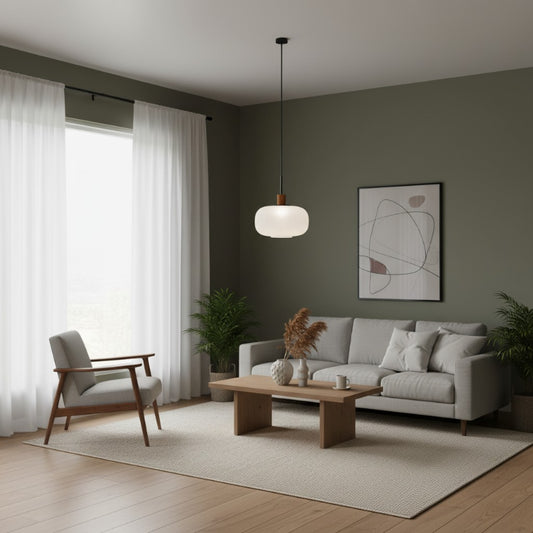 Kipp Scandinavian Frosted Ribbed Glass Pendant Light